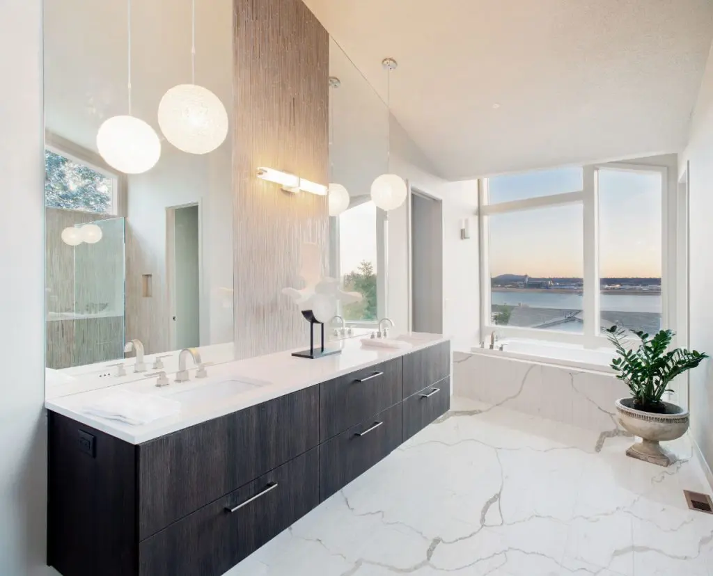 Shop Calacatta Classique Countertops in Quartz at French Creek Designs in Casper, WY | Bathroom Ideas