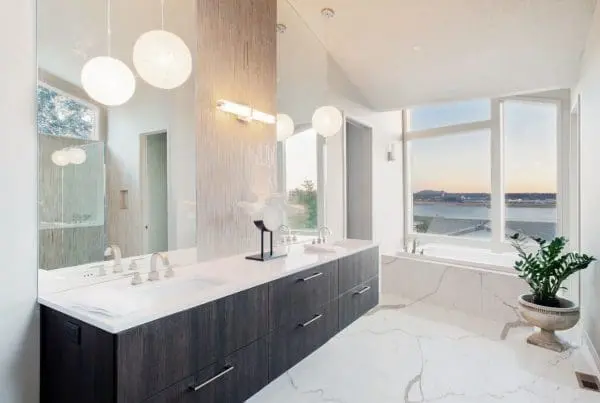 Shop Calacatta Classique Countertops in Quartz at French Creek Designs in Casper, WY | Bathroom Ideas