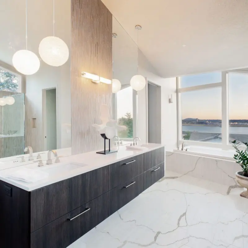 Shop Calacatta Classique Countertops in Quartz at French Creek Designs in Casper, WY | Bathroom Ideas