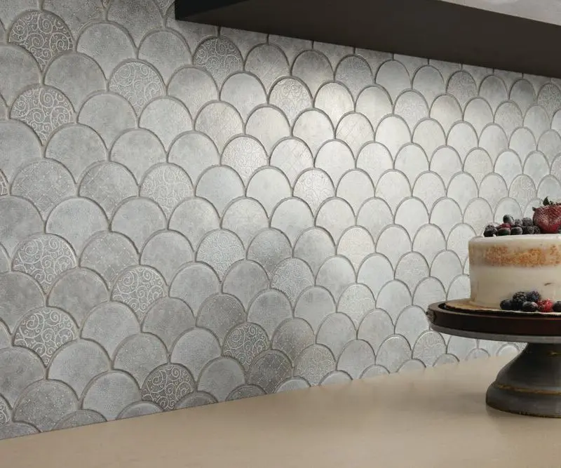 Buy Vintage Metals Tile Collection at French Creek Designs Tile Design Center in Casper, Wyoming | Whitewash Titanium Fan