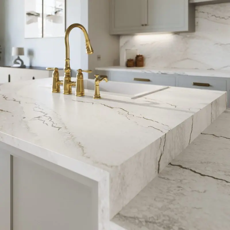 Cambria Inverness Blakeley Luxury Series Quartz found at French Creek Designs. Kitchen Inspiration