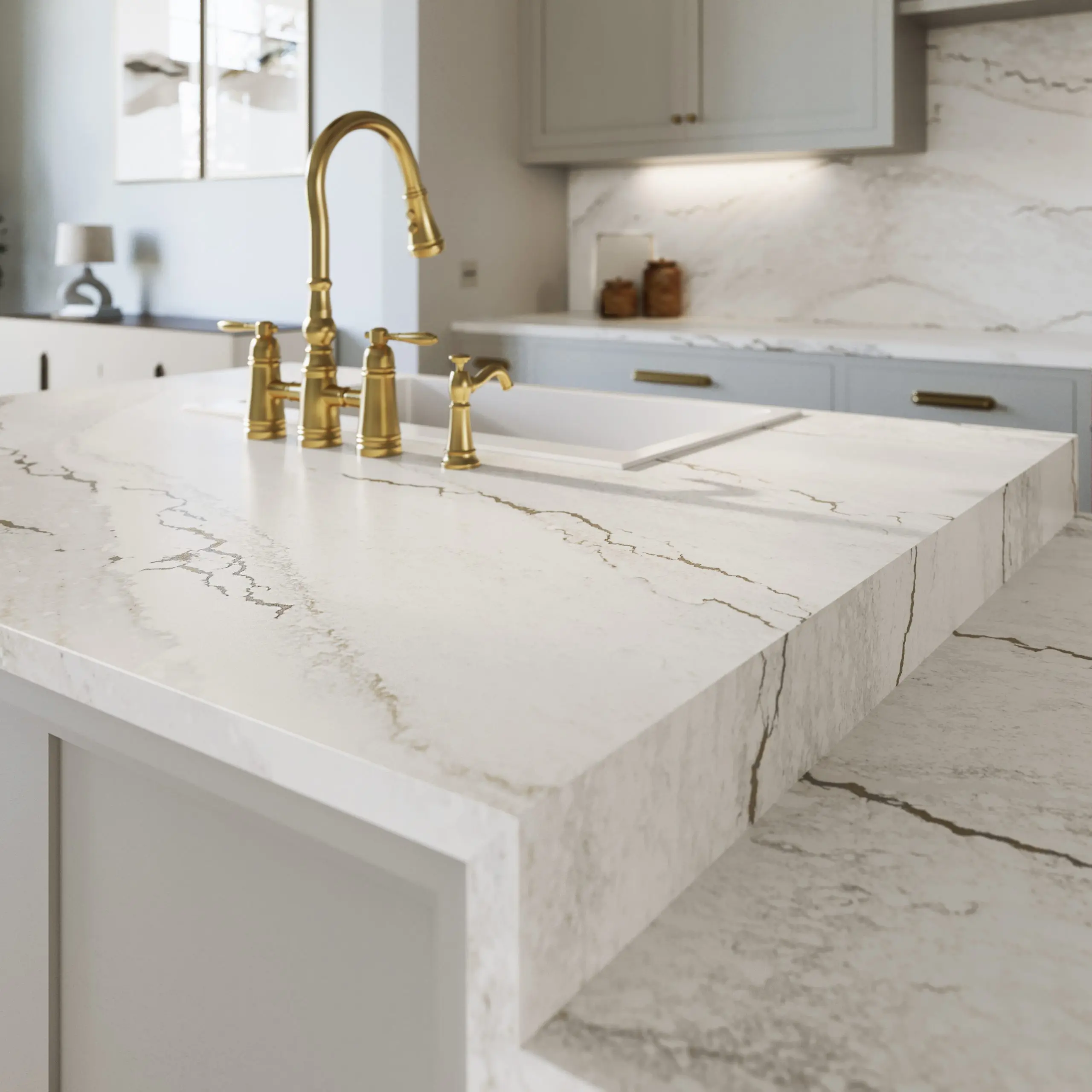 Cambria Inverness Blakeley Luxury Series Quartz found at French Creek Designs. Kitchen Inspiration