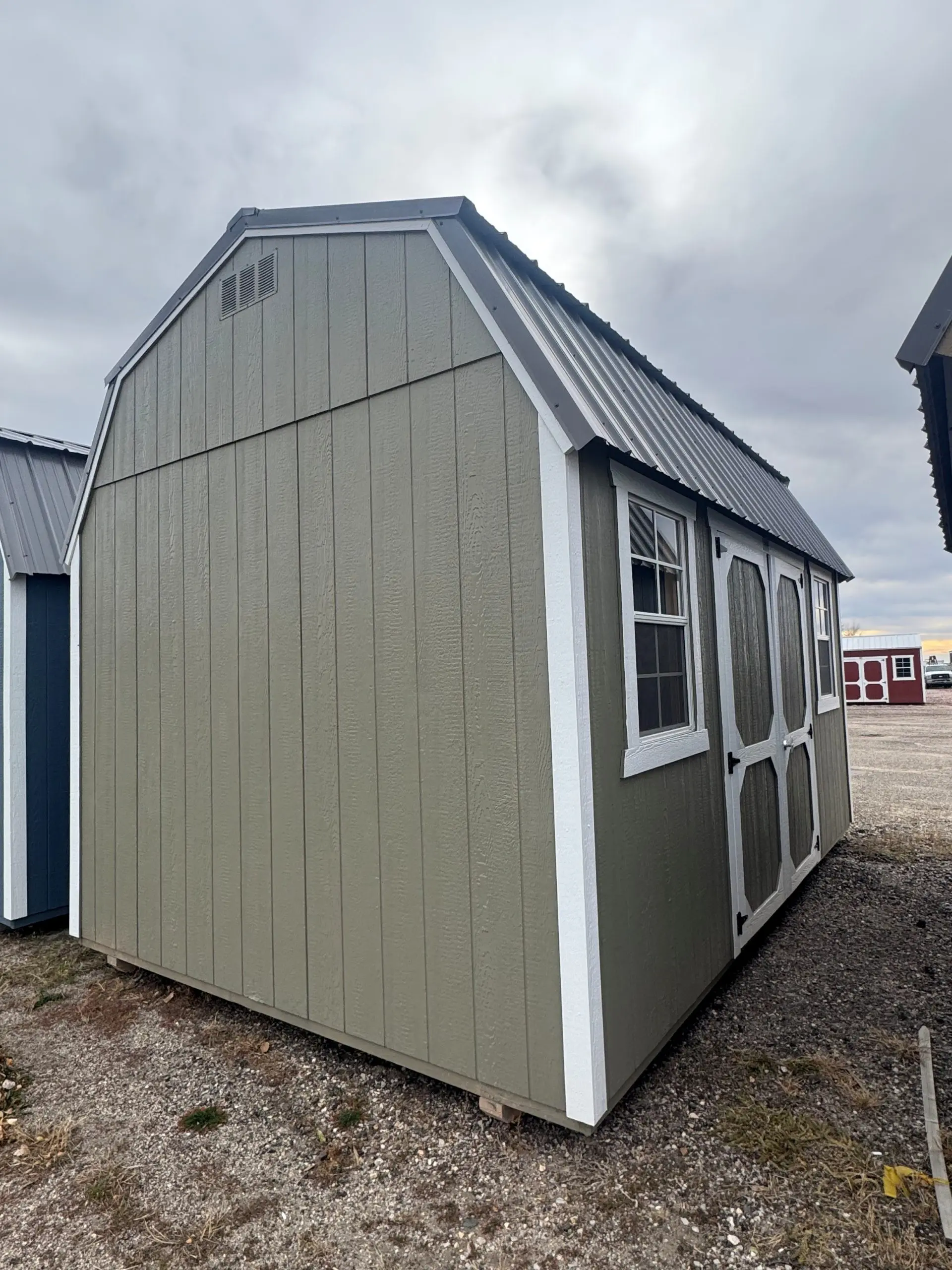 10×16 Hardware Painted Lofted Barn Shed For Sale