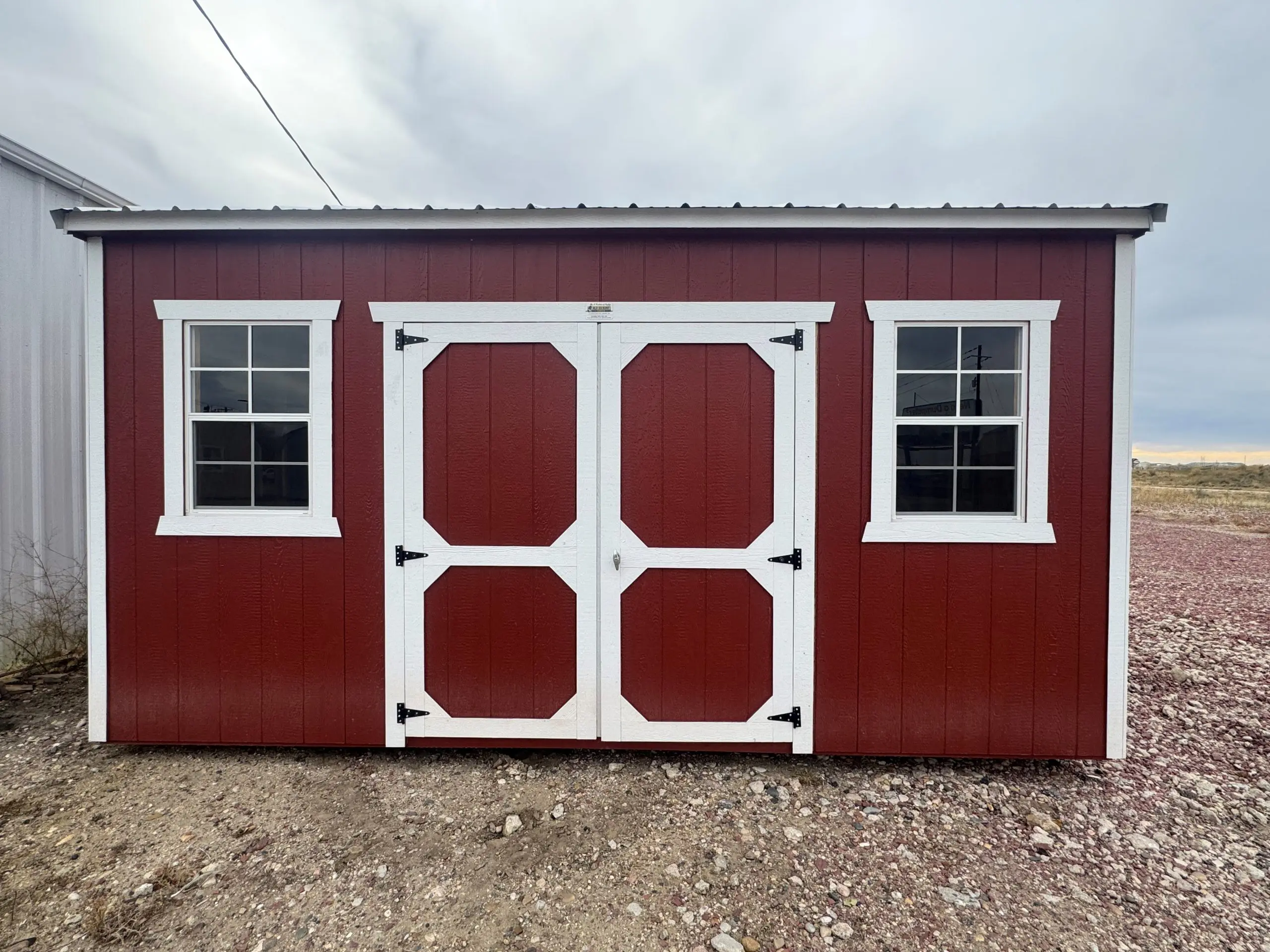 10×16 Rustic Red Painted Utility Shed For Sale