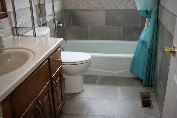 Client Bathroom Remodel 100 Chevron Tile Accent