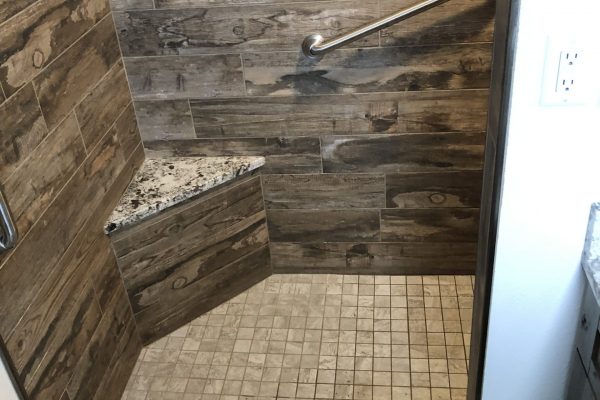 Client Bathroom Remodel 98 Rustic Walk-In Shower