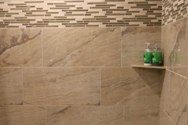Client Bathroom Remodel 96 Polished Travertine Tile