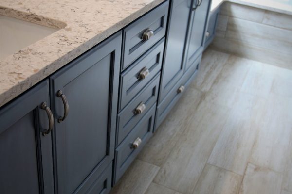 Client Bathroom Remodel 119 | quartz countertops | barn wood tile