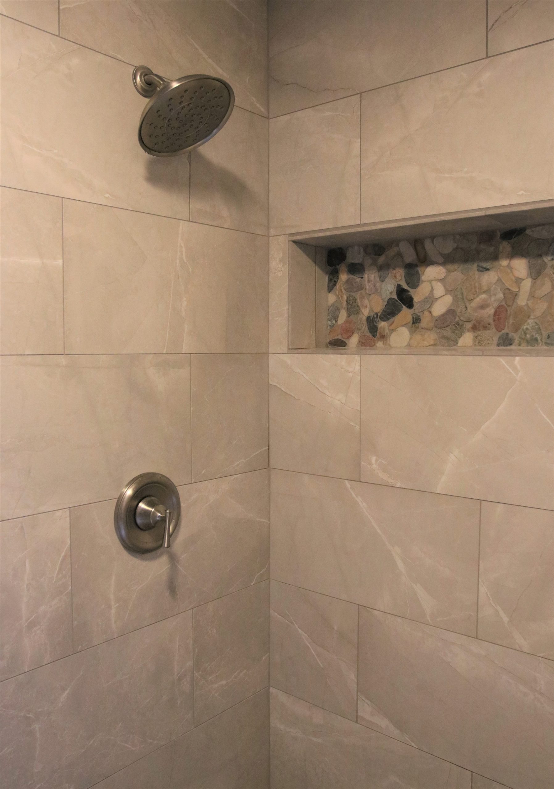 Client Bathroom Remodel 108 River Rock Tile