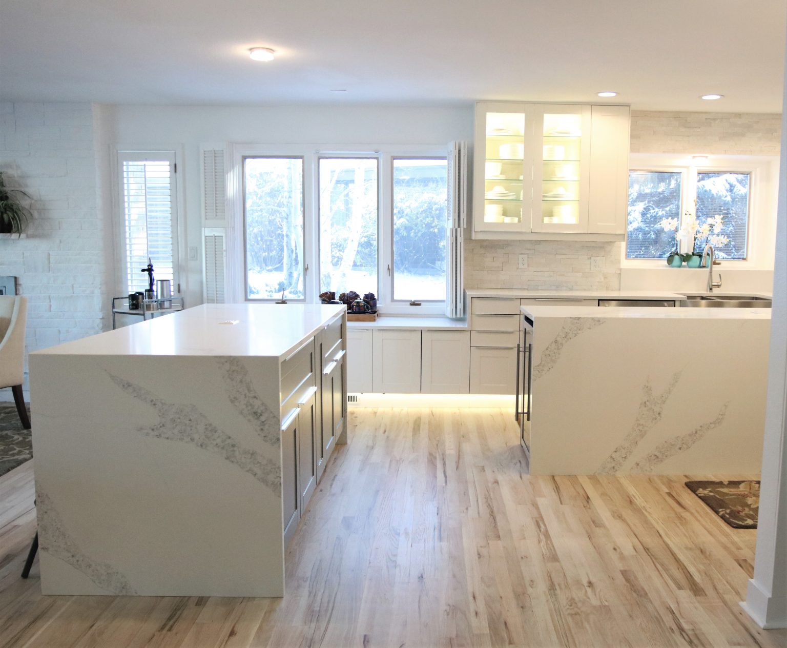 Calacatta Venice Waterfall Countertops Casper's Kitchen and Bath