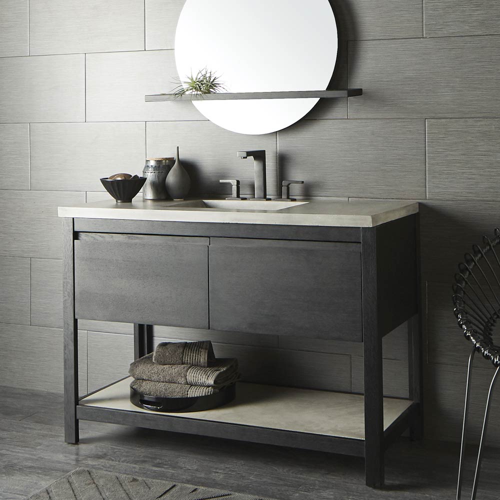 Solace Furniture Vanity and Solace Mirror and Shelf