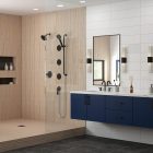 Purchasing floating Vanity Cabinets or wall mount vanity cabinets at French Creek Designs, Casper, WY | Where choosing bathroom color is fun!