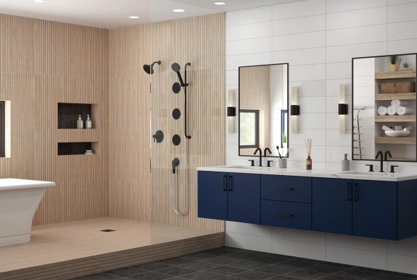 Purchasing floating Vanity Cabinets or wall mount vanity cabinets at French Creek Designs, Casper, WY | Where choosing bathroom color is fun!