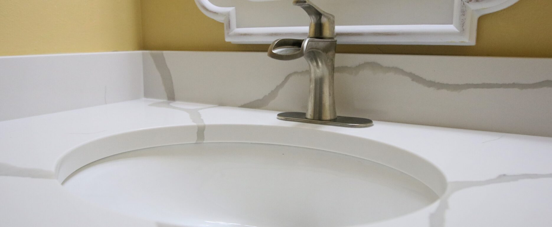 Client Bathroom Remodel 106 Marble Look Quartz Countertops