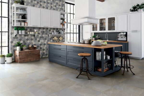 Dramatic Wall Tiles in kitchen