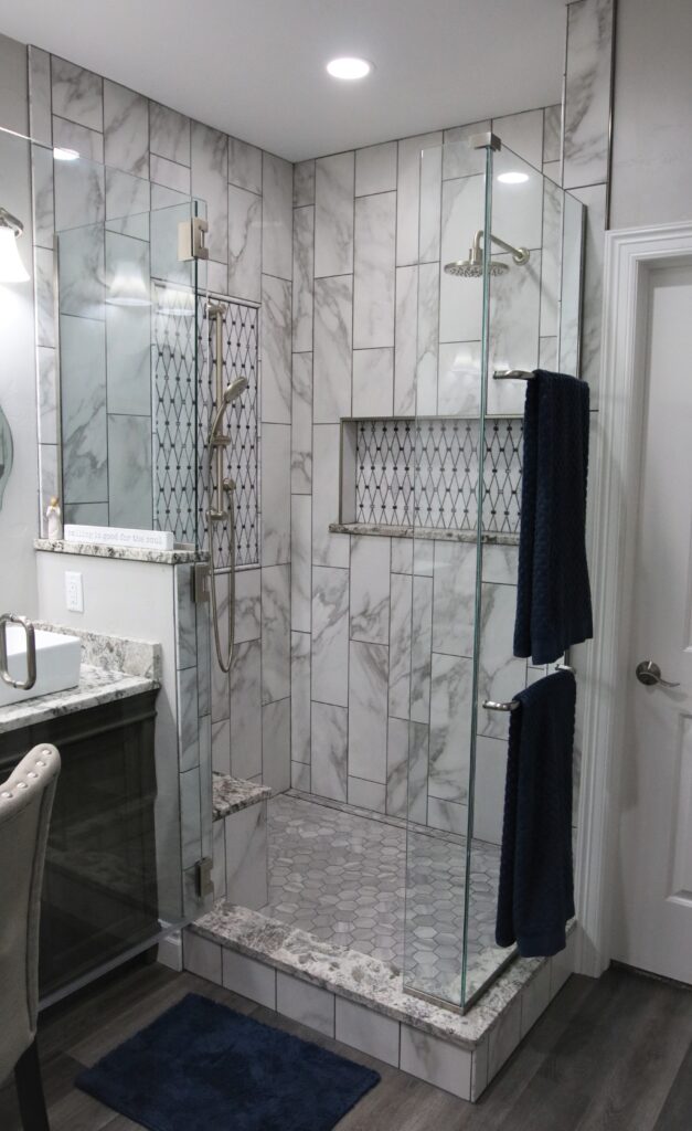 Client Bathroom Remodel 102A Marble Mosaic Tiles