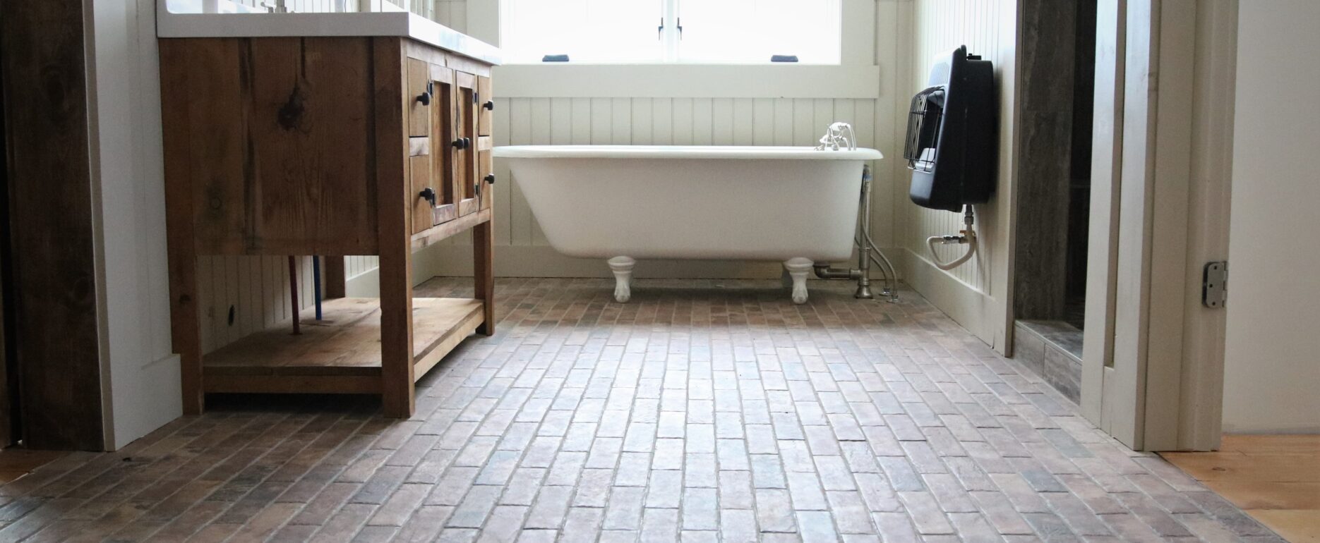 Client Bathroom Remodel 115 Master Bath Reclaimed Brick Tile Flooring