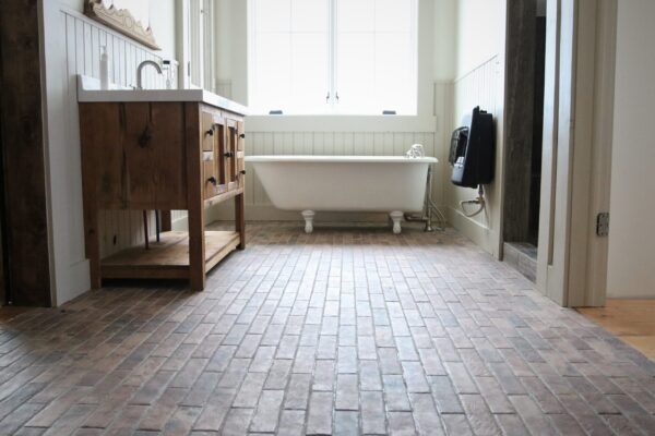 Master Bath Reclaimed Brick Tile Flooring