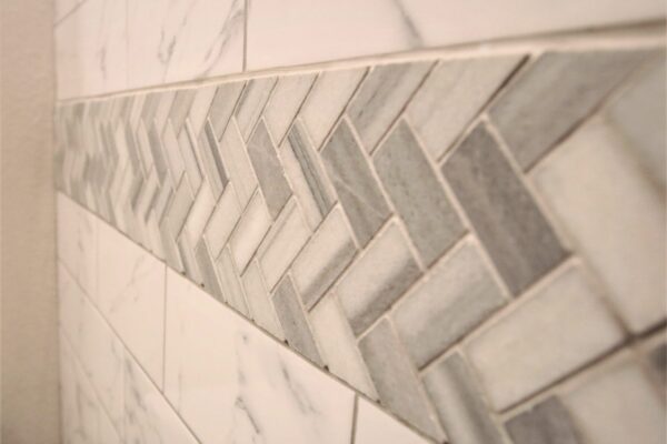 herringbone marble tiles