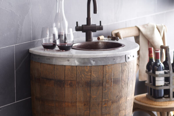 Wine Barrel floating Vanity | wall mount vanity