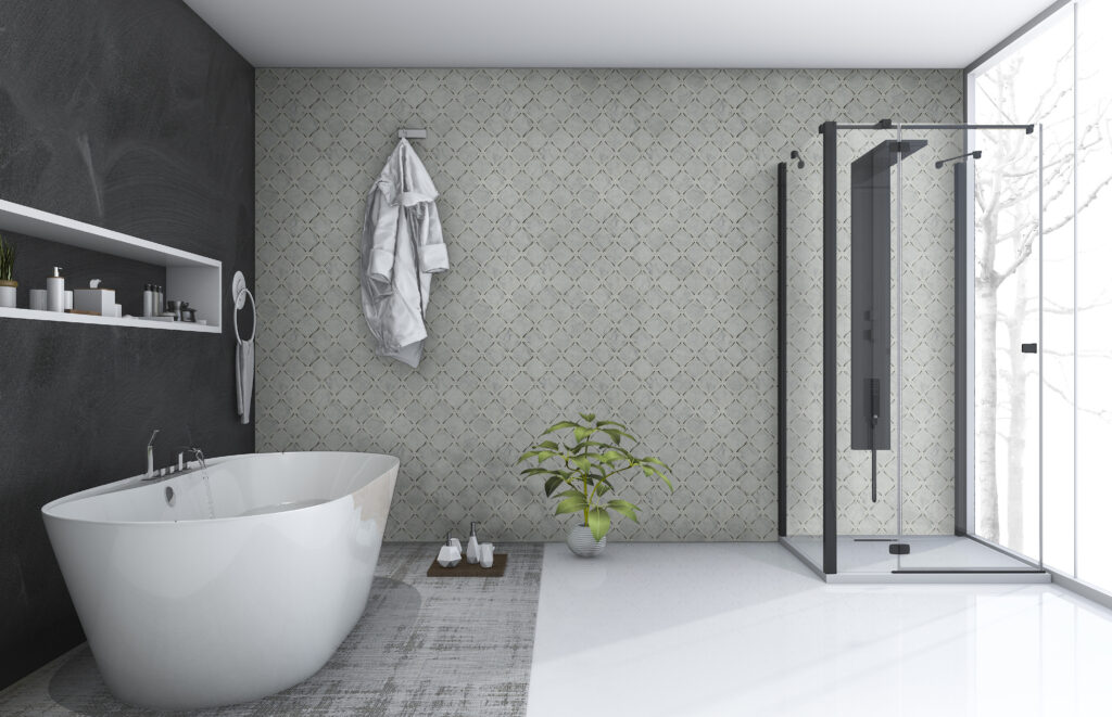 Curbless Tile Shower Walk-In Shower Design | Designing and buying materials at French Creek Designs Bath Store, Casper, WY