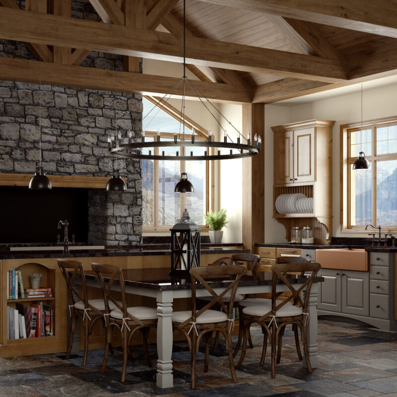 Rustic Kitchen Cabinets Shop Woodland Cabinetry at French Creek Designs Cabinet Store in Casper, WY