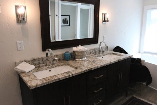 Client Bathroom Remodel 116 granite countertop