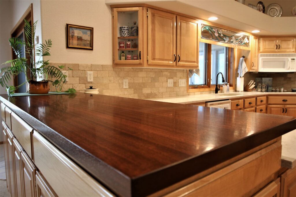 Client Kitchen Remodel 110A Wood Bar Top