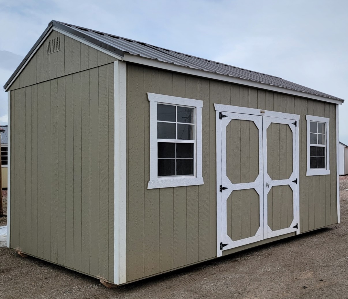 Buy Now: 10x16 Painted Utility Shed For Sale | Painted Clay or Order at French Creek Designs Shed Sales, Casper, WY