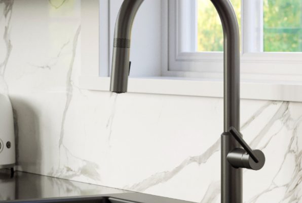 Shop Lagrange Kitchen Faucet | One-Handle Pull Down Dual Function Sprayer Gunmetal Gray at French Creek Designs Kitchen and Bath, Casper, WY