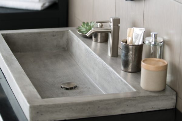Concrete Trough Vanity Sink 3619 Ash | Buy at French Creek Designs Bath Store, Casper, WY