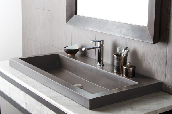 Purchasing Trough Sinks from French Creek Designs Kitchen and Bath Store in Casper, WY | Concrete Trough Sink 3619 Slate