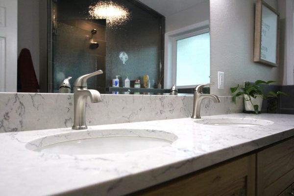 Client Bathroom Remodel 124 vanity quartz countertops