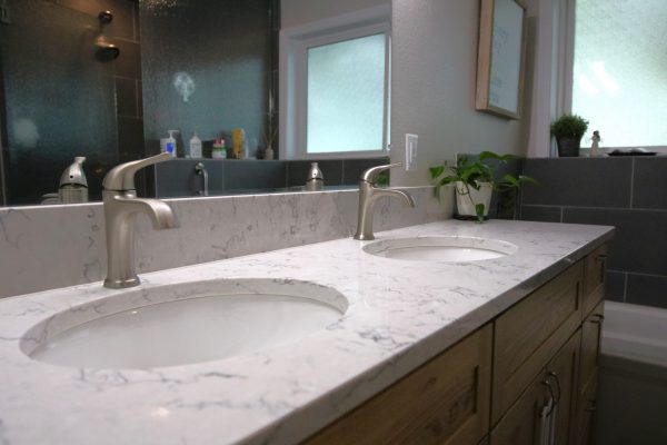Client Bathroom Remodel 124 vanity quartz countertops