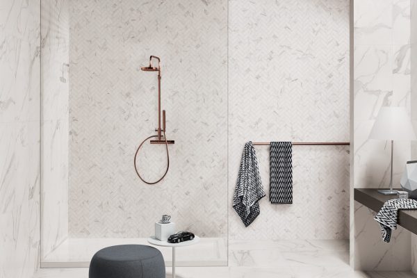 Quartz & Tile Bathroom Designs Precious Tile Collection & Soapstone Quartz Countertops | Shop quartz countertops, and bathroom tiles at French Creek Designs.