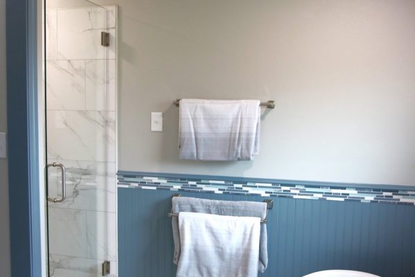 Client Bathroom Remodel 125, master bath tile wall accent