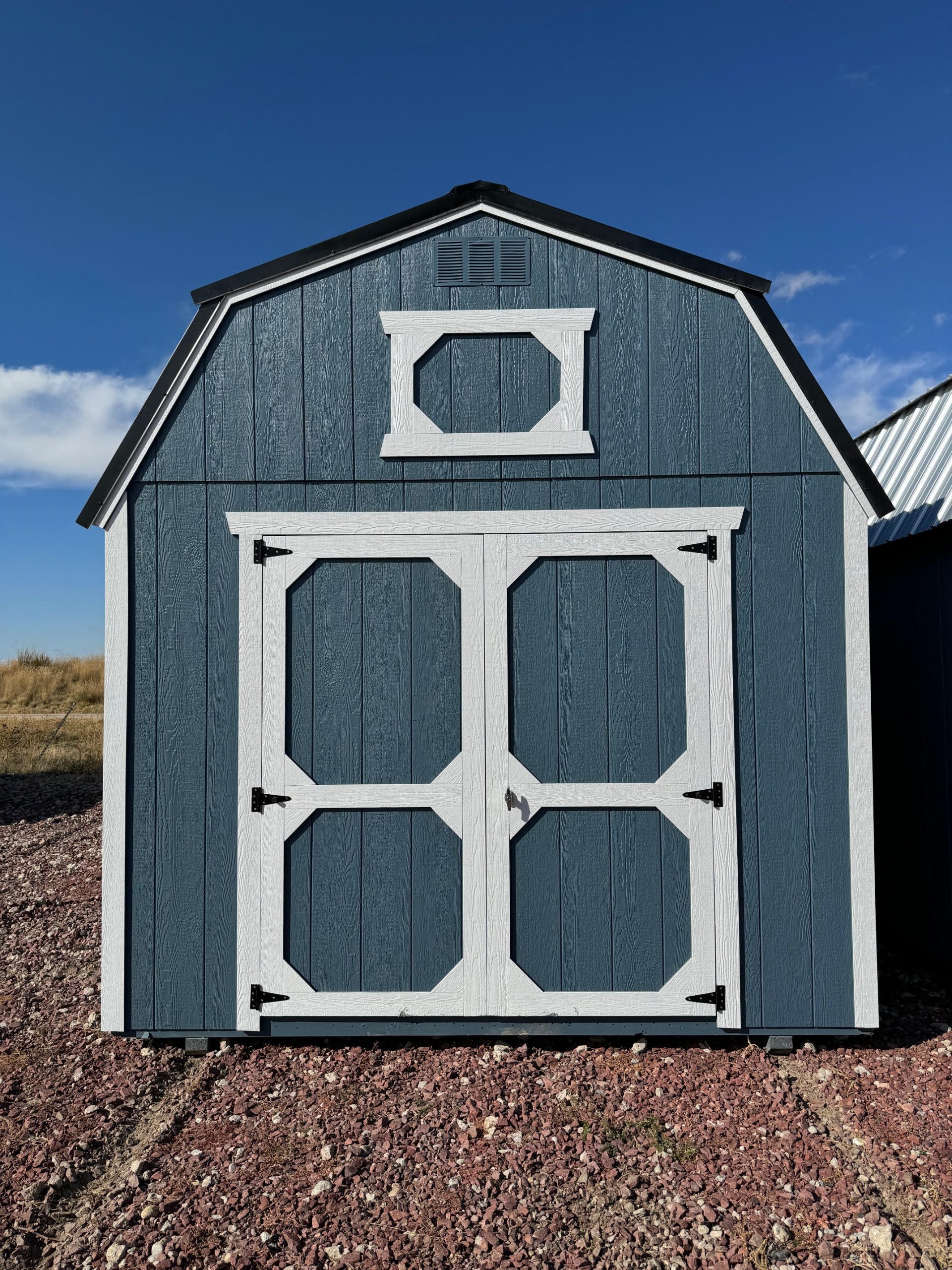 10×20 Lofted Barn Shed For Sale Belmont Blue Paint White Trim