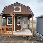 Buy Now: 12×24 Painted Deluxe Porch Shed For Sale Brown Paint or Custom Order at French Creek Design Shed Sales in Casper, WY