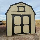 For Sale 10×16 Lofted Barn Shed For Sale Clay Paint Black Trim at French Creek Designs Shed Sales, Casper, WY