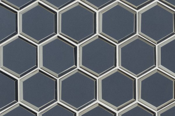 Herrinbone glass tile - vague blue