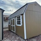 For Sale 10×20 Lofted Barn Shed For Sale Buckskin Paint White Trim at French Creek Designs Shed Sales in Casper, WY