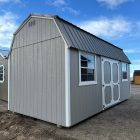 For Sale 10×20 Lofted Barn Shed For Sale Gap Gray Paint Barn White Trim at French Creek Sheds for Sale in Casper, WY