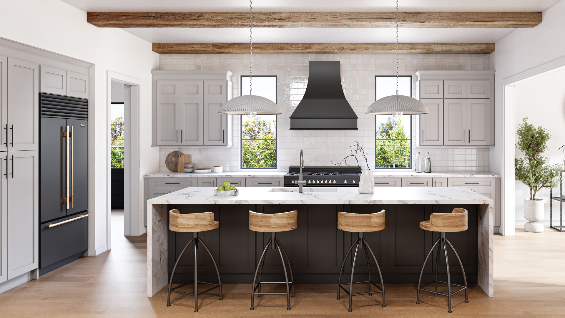 Fabuwood Allure Galaxy NIckel and Frost Kitchen Design