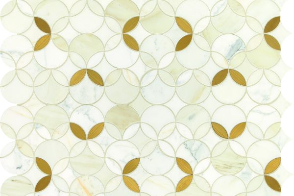 Lavaliere Natural Stone Mosaics Calacatta Gold Brass found at French Creek Designs in Casper, WY