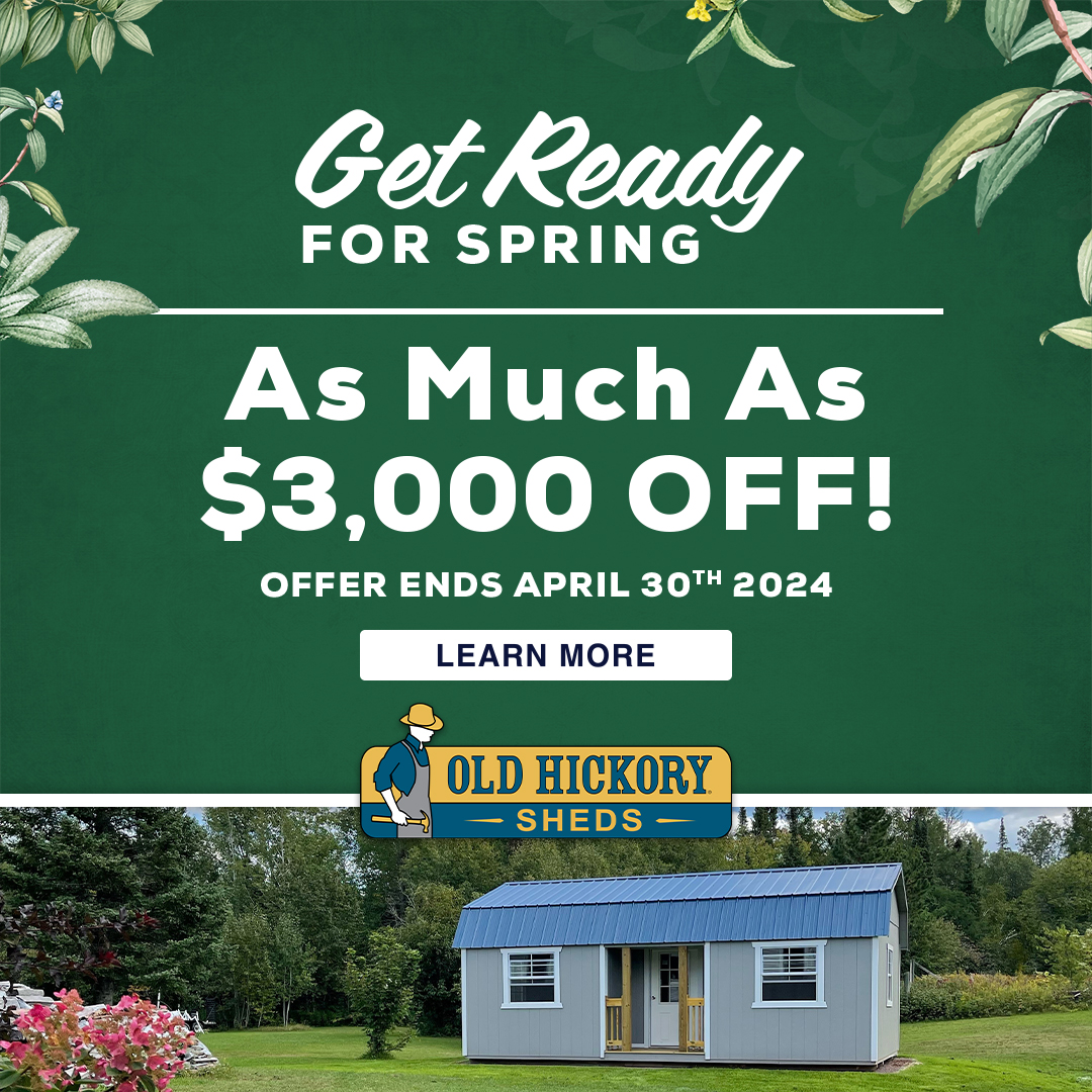 April Spring Savings Sales Event for shed sales at French Creek Shed Sales in Casper, WY Sheds up to $3000.00 off!