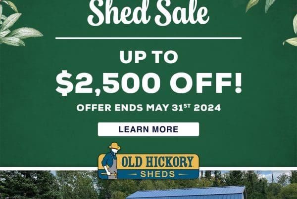 May Spring Savings Sales Event for shed sales at French Creek Shed Sales and custom order sheds in Casper, WY Sheds up to $2,500.00 off!
