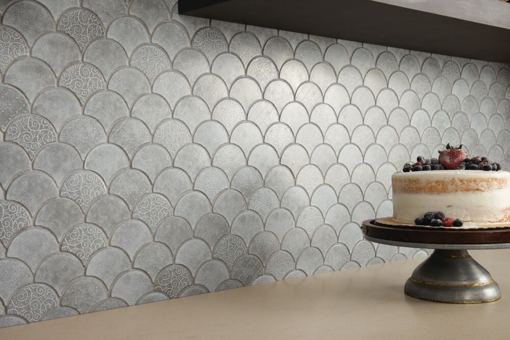 Buy Vintage Metals Tile Collection at French Creek Designs Tile Design Center in Casper, Wyoming | Whitewash Titanium Fan