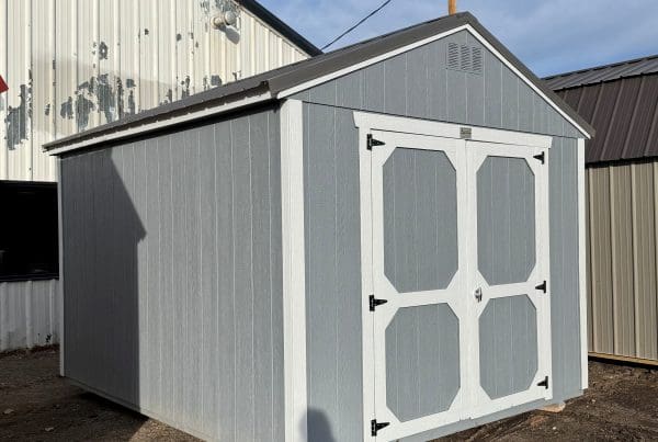 10×12 Steely Gray Painted Utility Shed For Sale at French Creek Design Shed Sales in Casper, WY