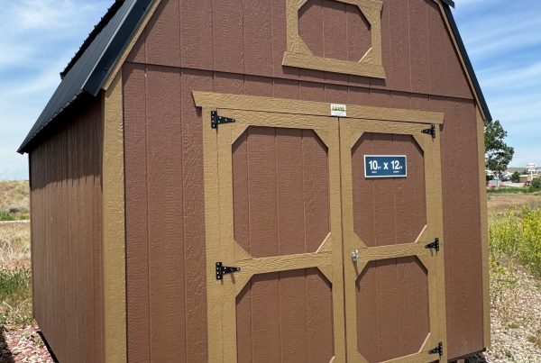10×12 Brown Painted Lofted Barn Shed For Sale at French Creek Designs in Casper, WY