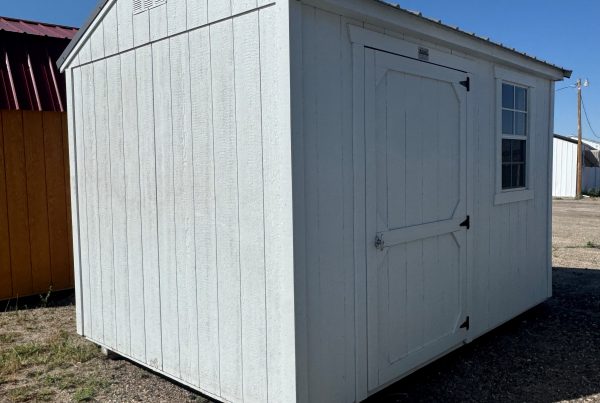 8x12 Barn White Painted Utility Shed For Sale at French Creek Designs Shed Sales in Casper, Wyoming